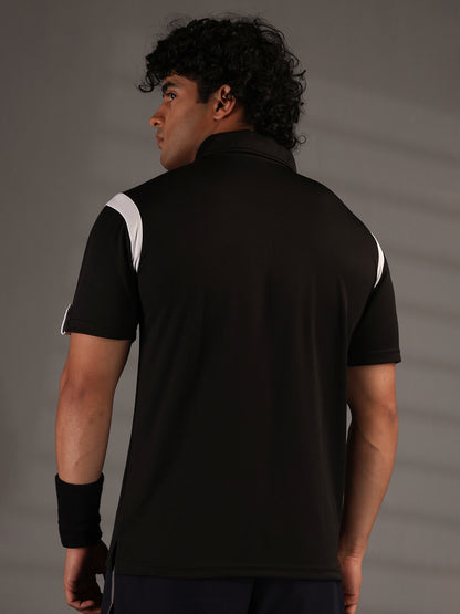 Men's Polo Neck Regular Fit Gym Sports Zipper T-Shirt