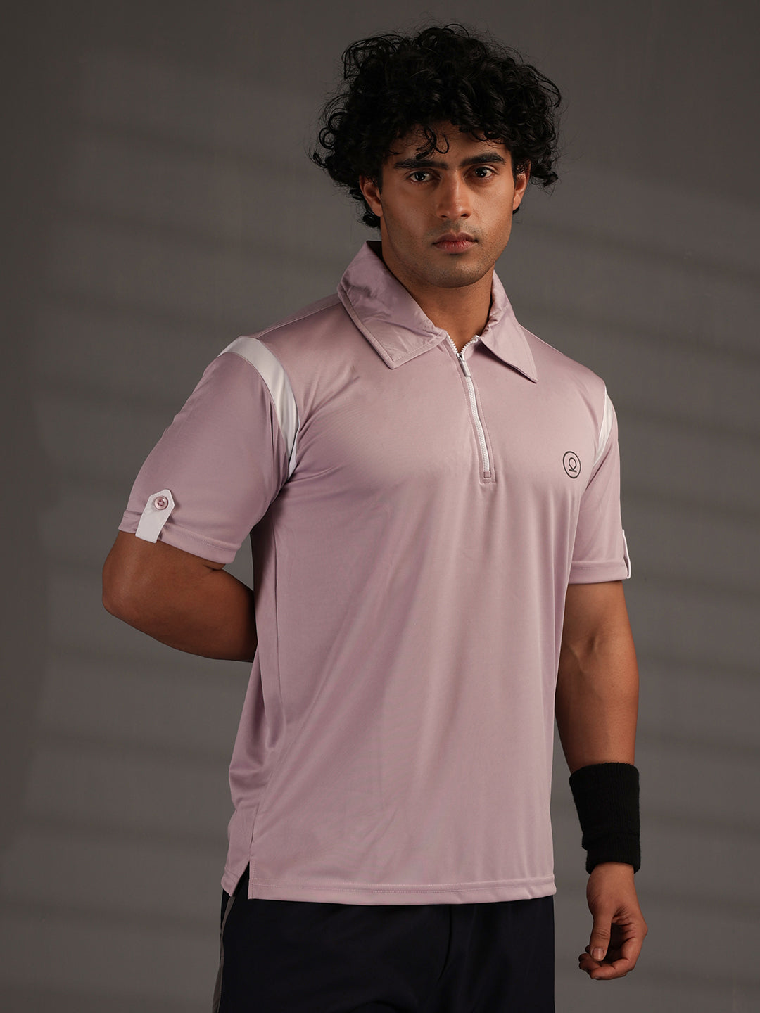 Men's Polo Neck Regular Fit Gym Sports Zipper T-Shirt