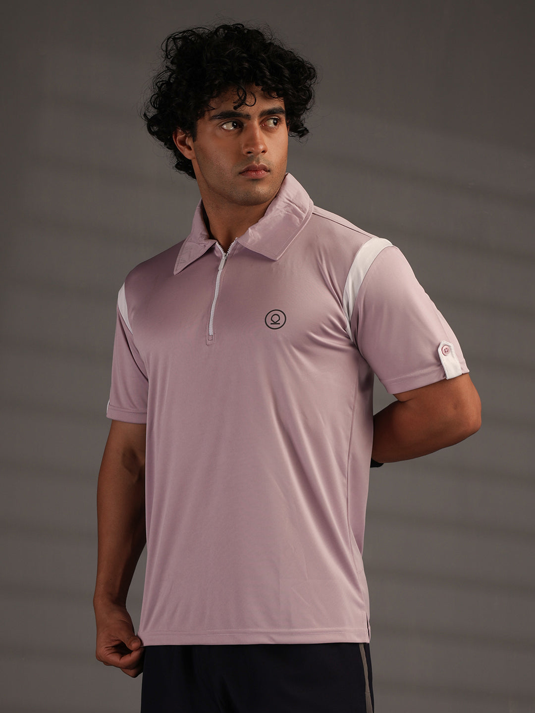 Men's Polo Neck Regular Fit Gym Sports Zipper T-Shirt