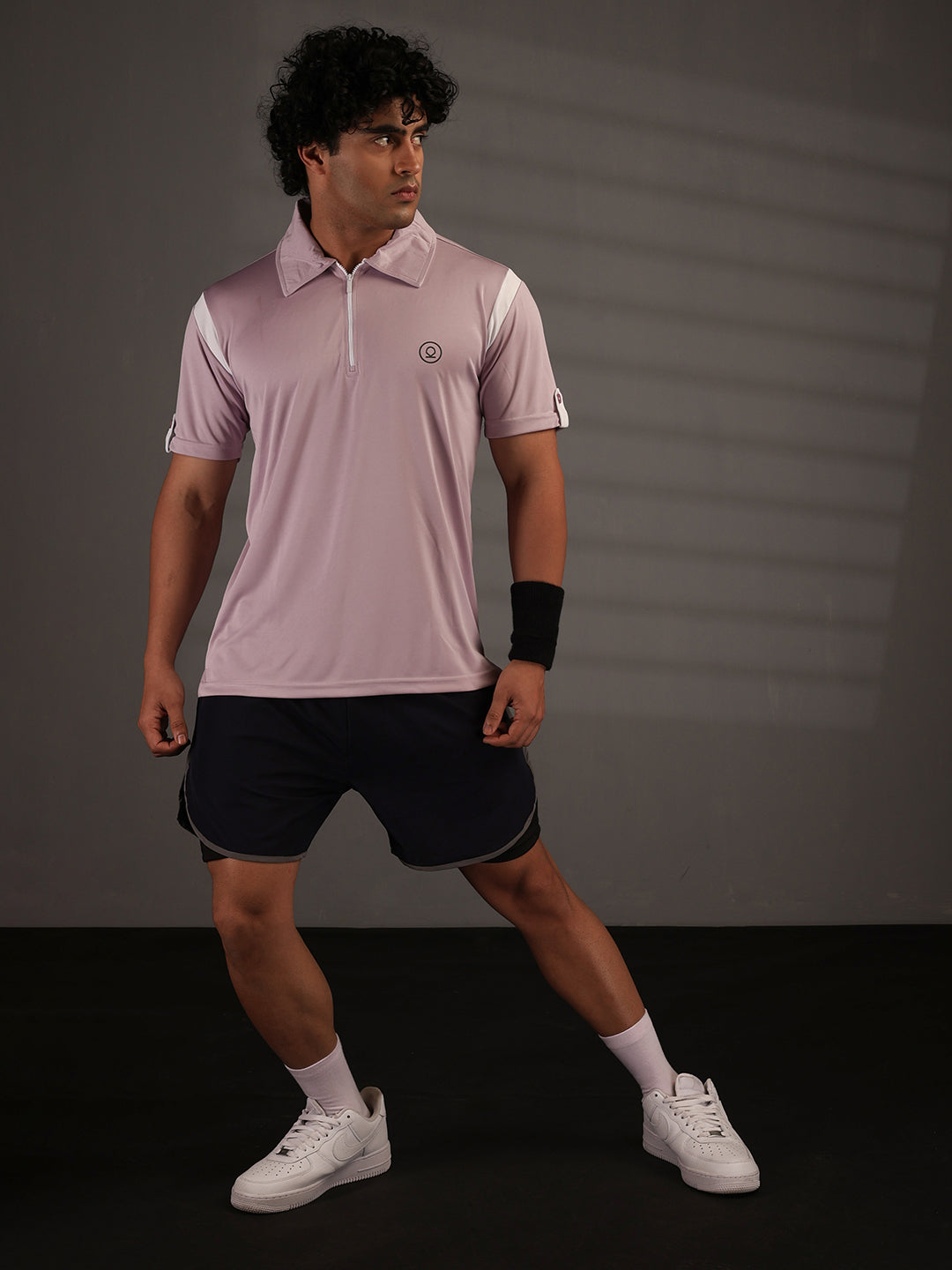 Men's Polo Neck Regular Fit Gym Sports Zipper T-Shirt