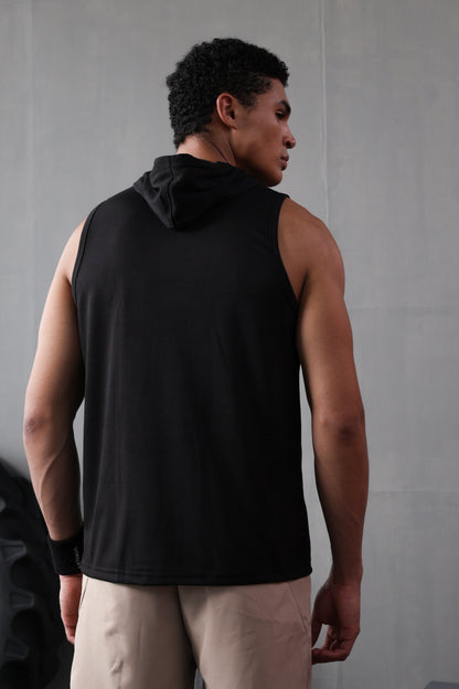 Men Black Cotton Gym Tanktop Sleeveless Sports Vest