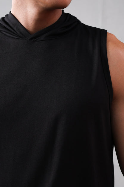Men Black Cotton Gym Tanktop Sleeveless Sports Vest