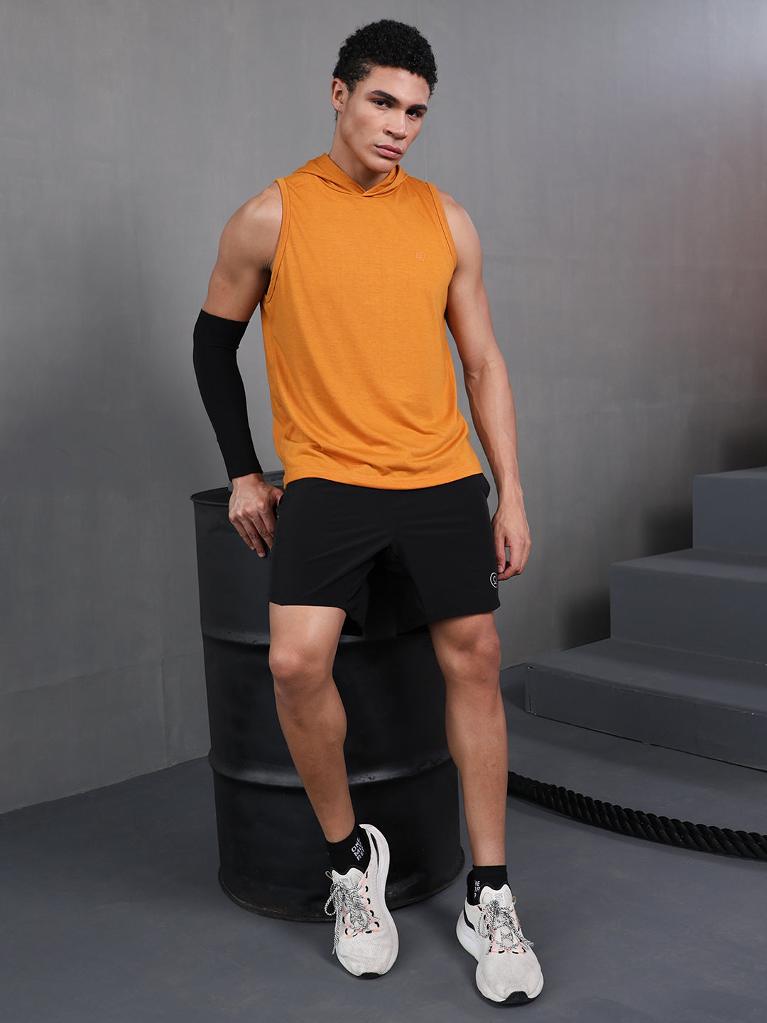 Men Mustard Cotton Gym Tanktop Sleeveless Sports Vest