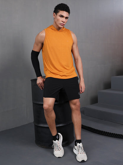 Men Mustard Cotton Gym Tanktop Sleeveless Sports Vest