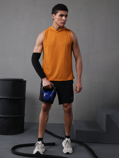 Men Mustard Cotton Gym Tanktop Sleeveless Sports Vest