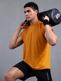 Men's Mustard Oversized Sleeveless Gym Tanktop