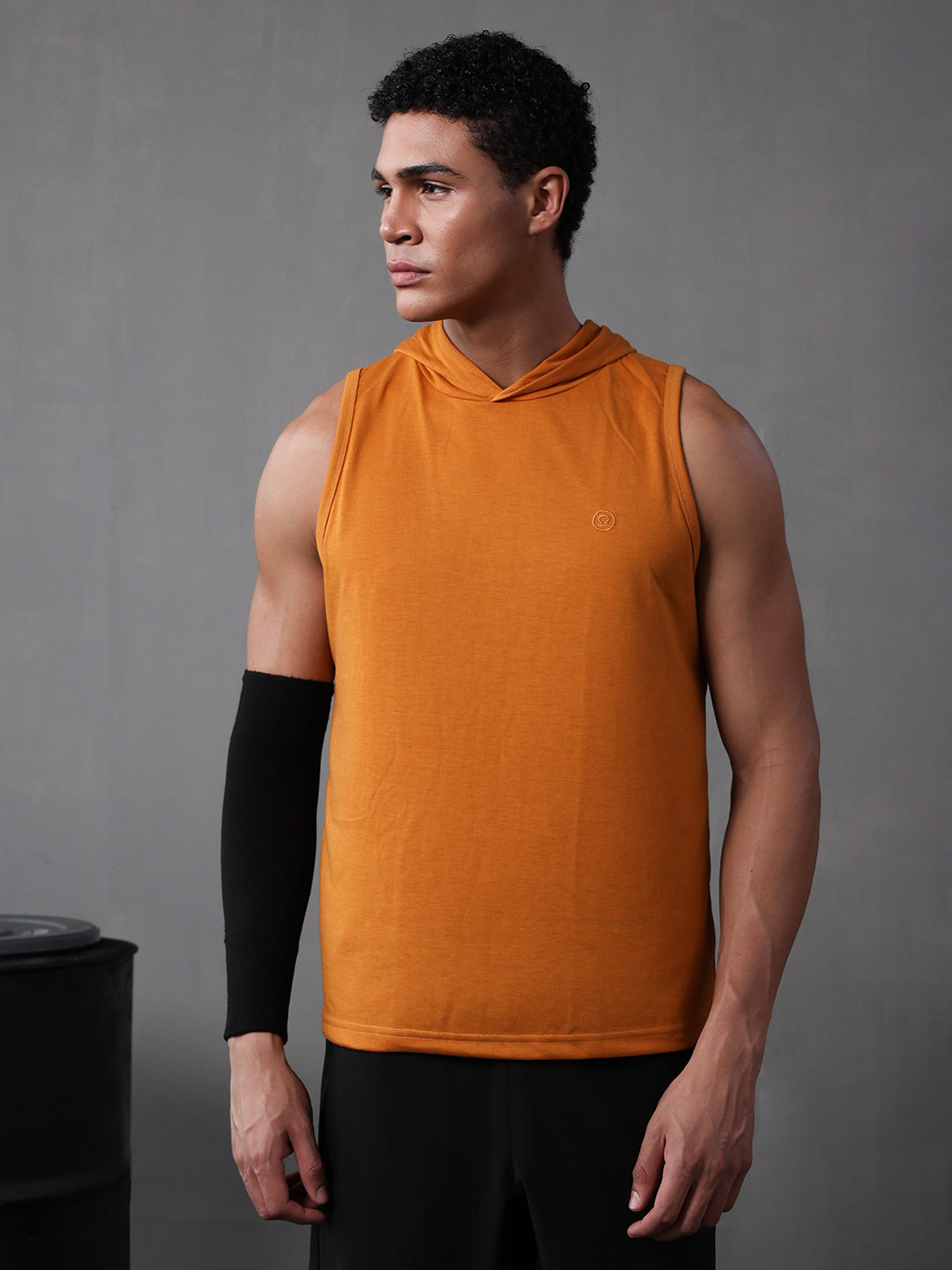 Men Mustard Cotton Gym Tanktop Sleeveless Sports Vest