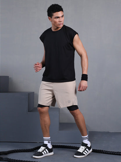 Men's Black Oversized Sleeveless Gym Tanktop