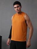 Men Mustard Cotton Gym Tanktop Sleeveless Sports Vest