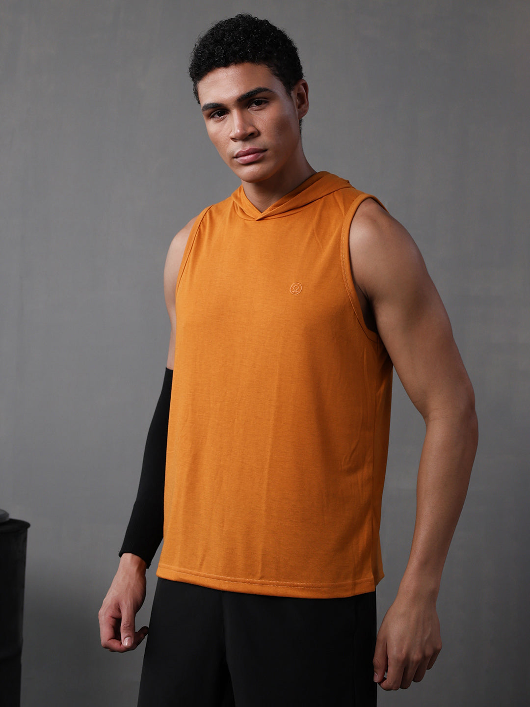 Men Mustard Cotton Gym Tanktop Sleeveless Sports Vest