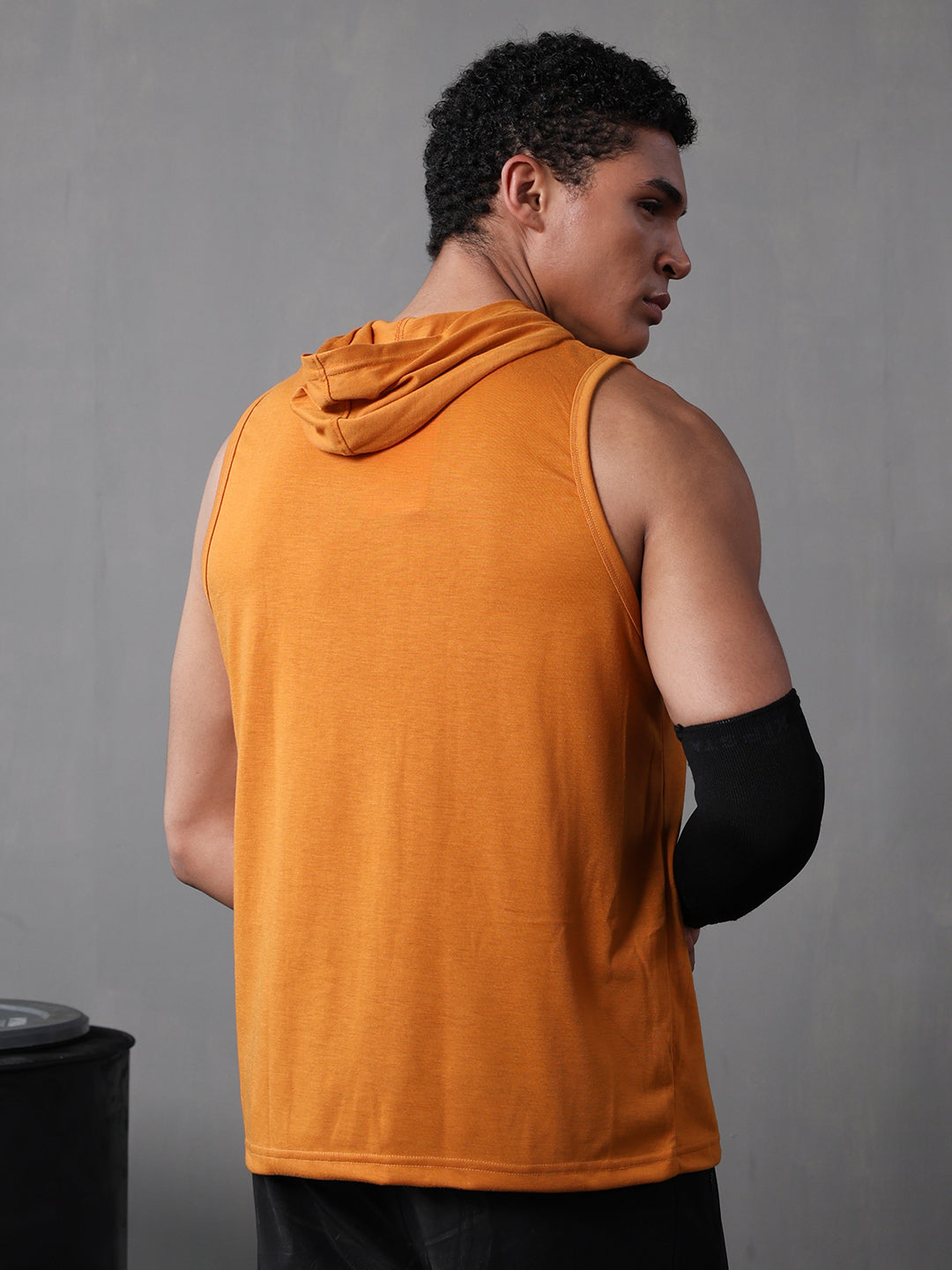 Men Mustard Cotton Gym Tanktop Sleeveless Sports Vest
