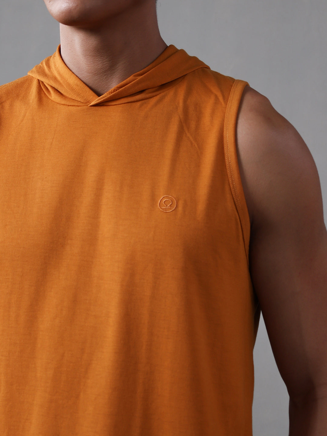 Men Mustard Cotton Gym Tanktop Sleeveless Sports Vest