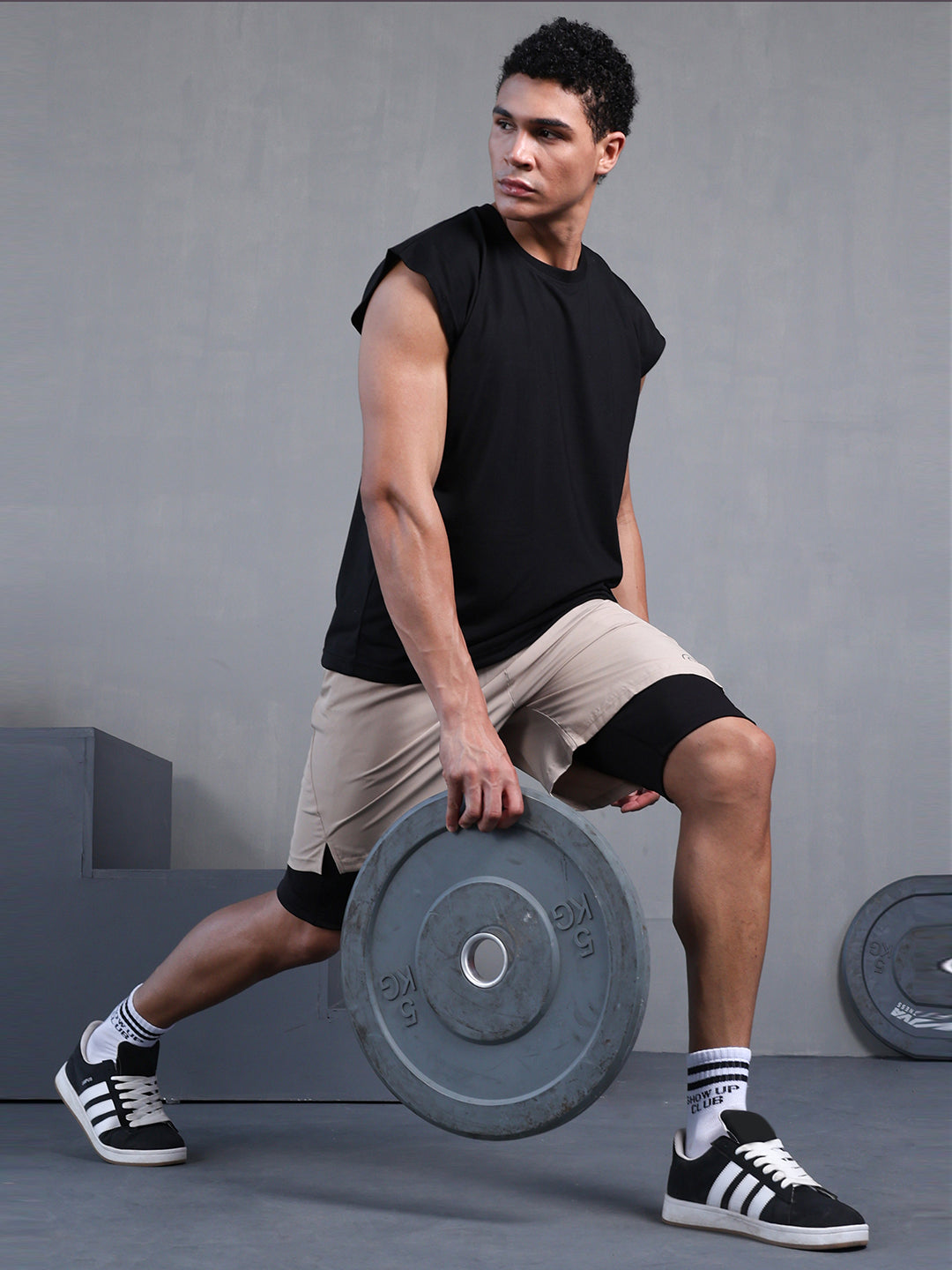 Men's Black Oversized Sleeveless Gym Tanktop