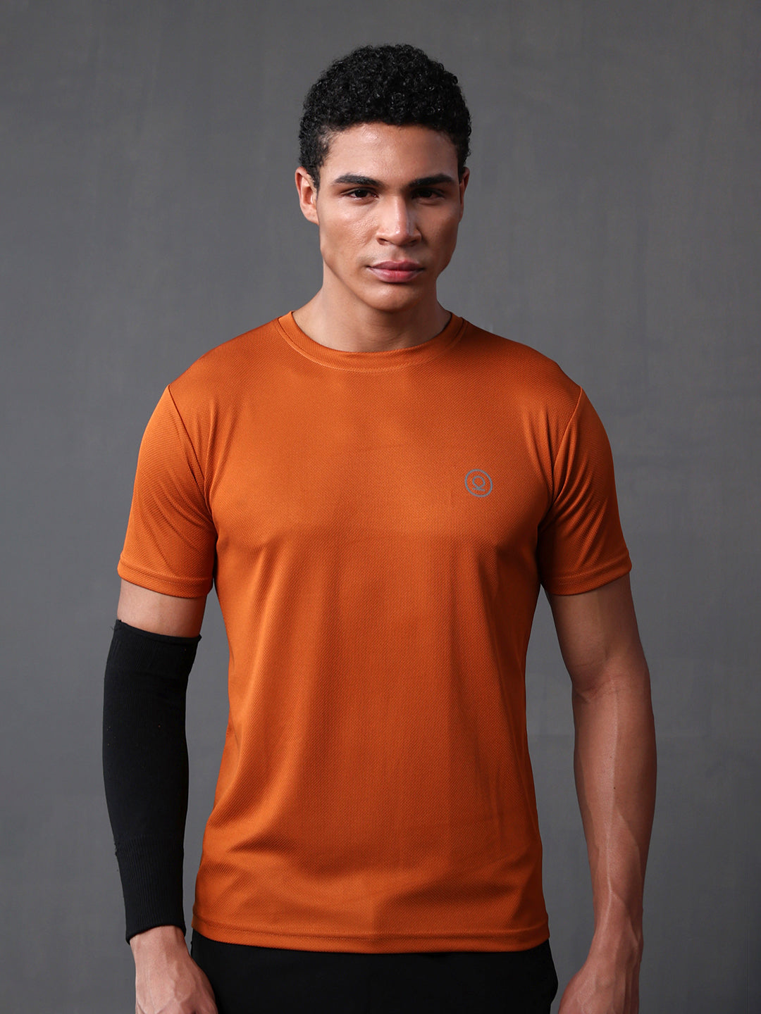 Men's Half Sleeves Dry Fit Gym Tshirt Rust