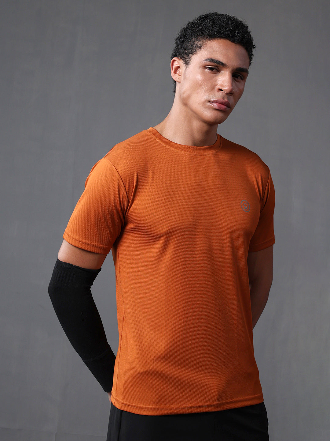 Men's Half Sleeves Dry Fit Gym Tshirt Rust