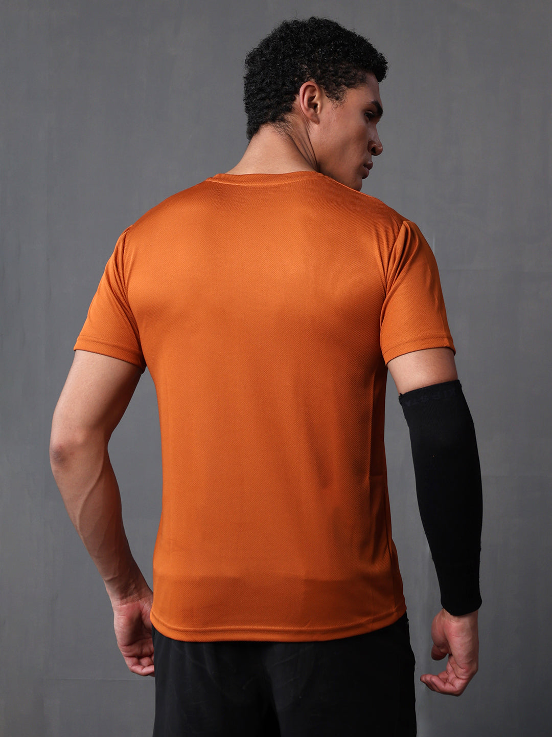 Men's Half Sleeves Dry Fit Gym Tshirt Rust