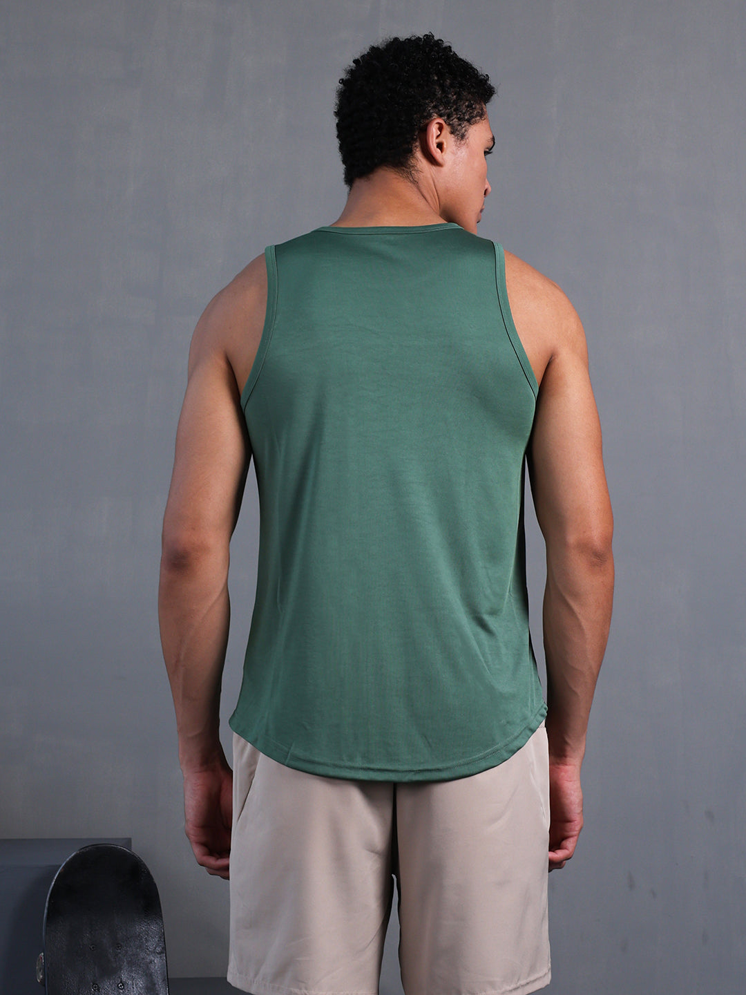 Men Green Dry Fit Gym Sleeveless Sports Tanktop