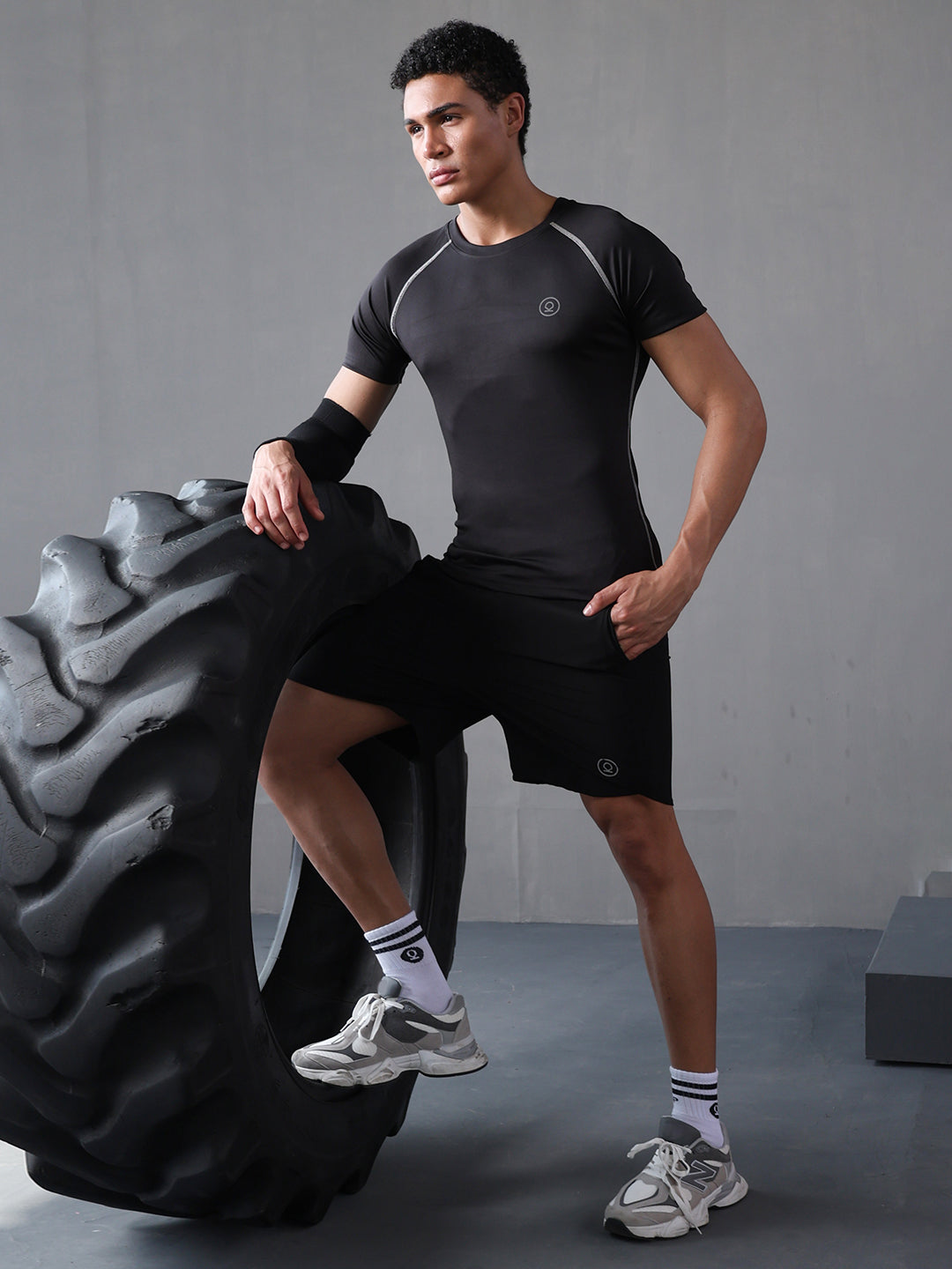 Men’s Performance Compression T-Shirt for Gym Black