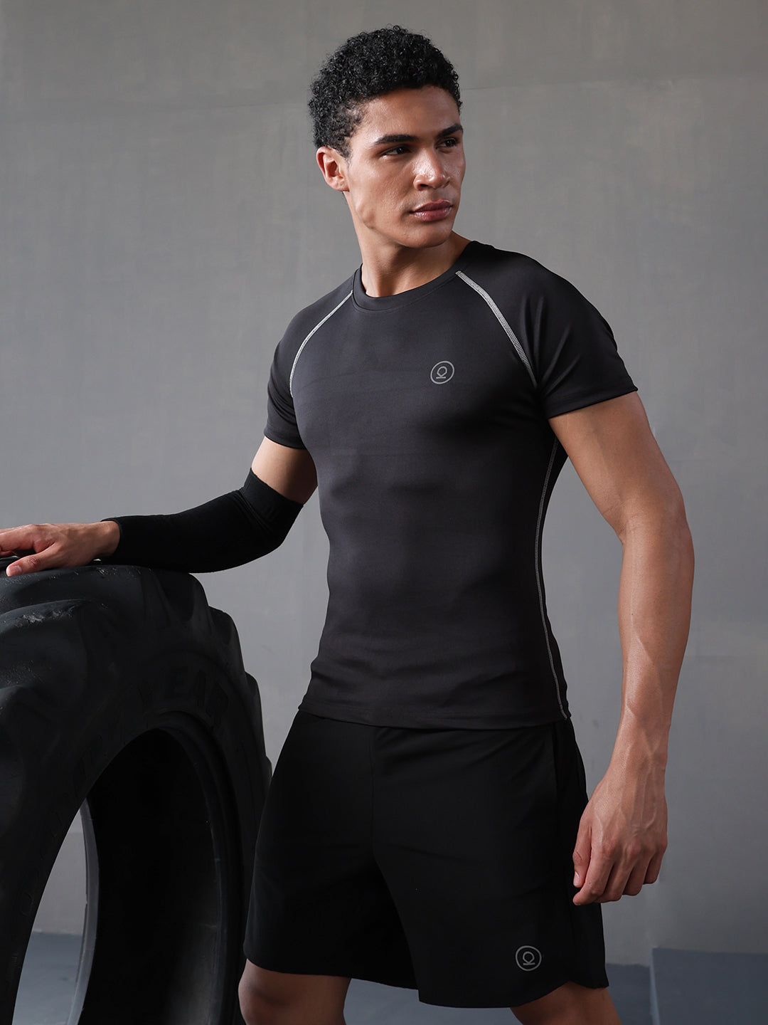 Men’s Performance Compression T-Shirt for Gym Black