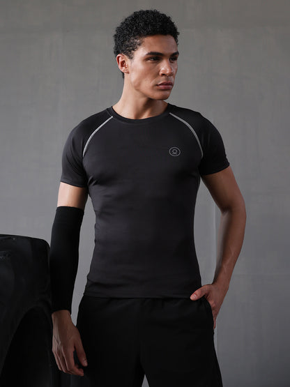 Men’s Performance Compression T-Shirt for Gym Black