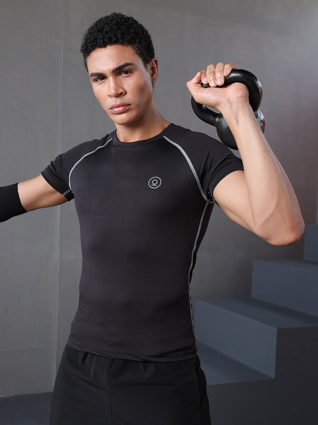 Men’s Performance Compression T-Shirt for Gym Black