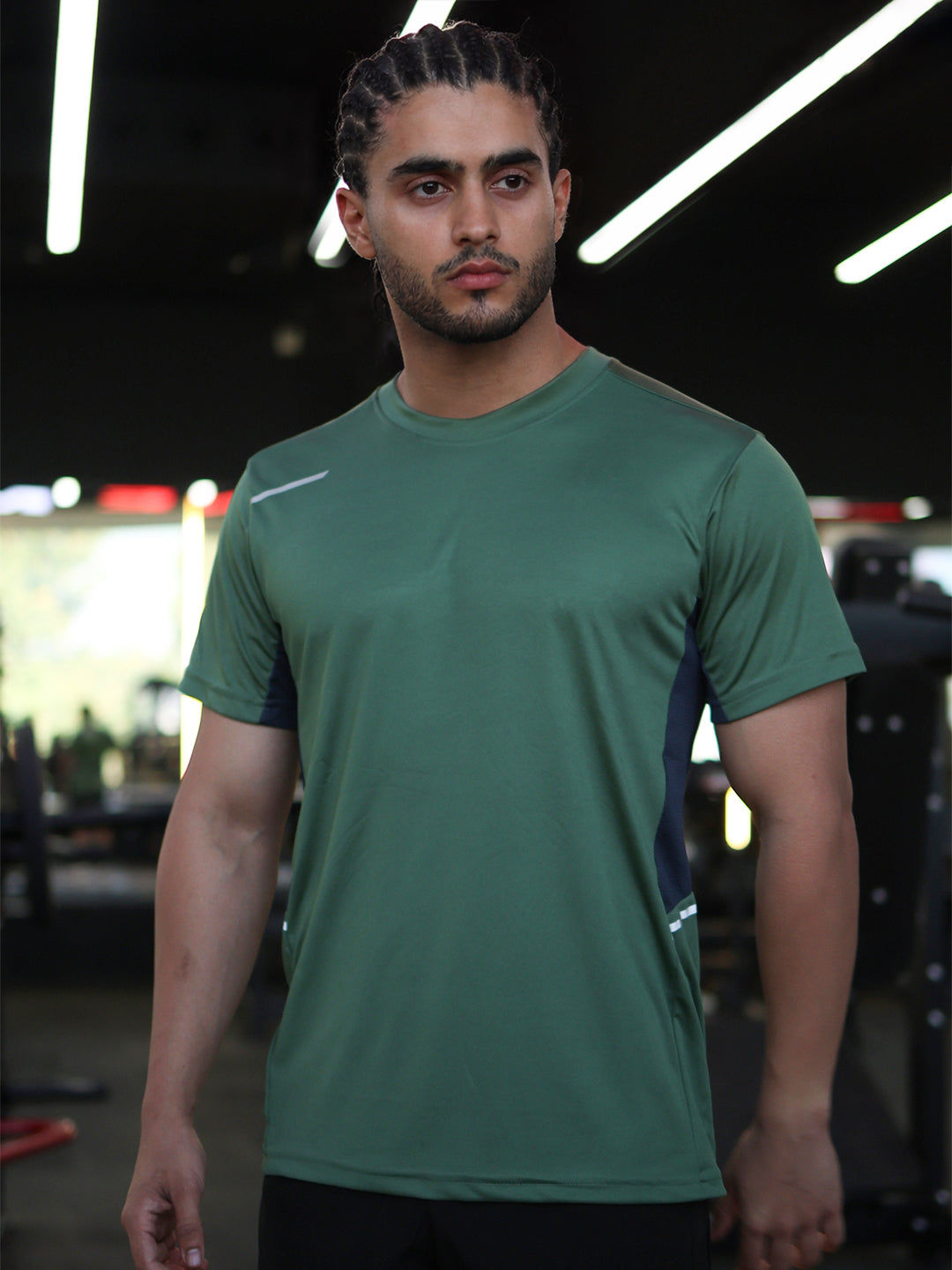 Men's Dry Fit Half Sleeve Gym T-Shirt Green