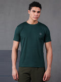 Men's Half Sleeves Dry Fit Gym Tshirt Bottle Green