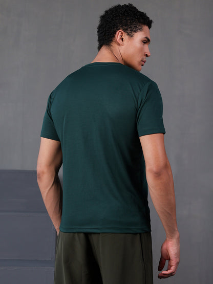 Men's Half Sleeves Dry Fit Gym Tshirt Bottle Green