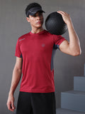 Men's Dry Fit Half Sleeve Gym T-Shirt Maroon