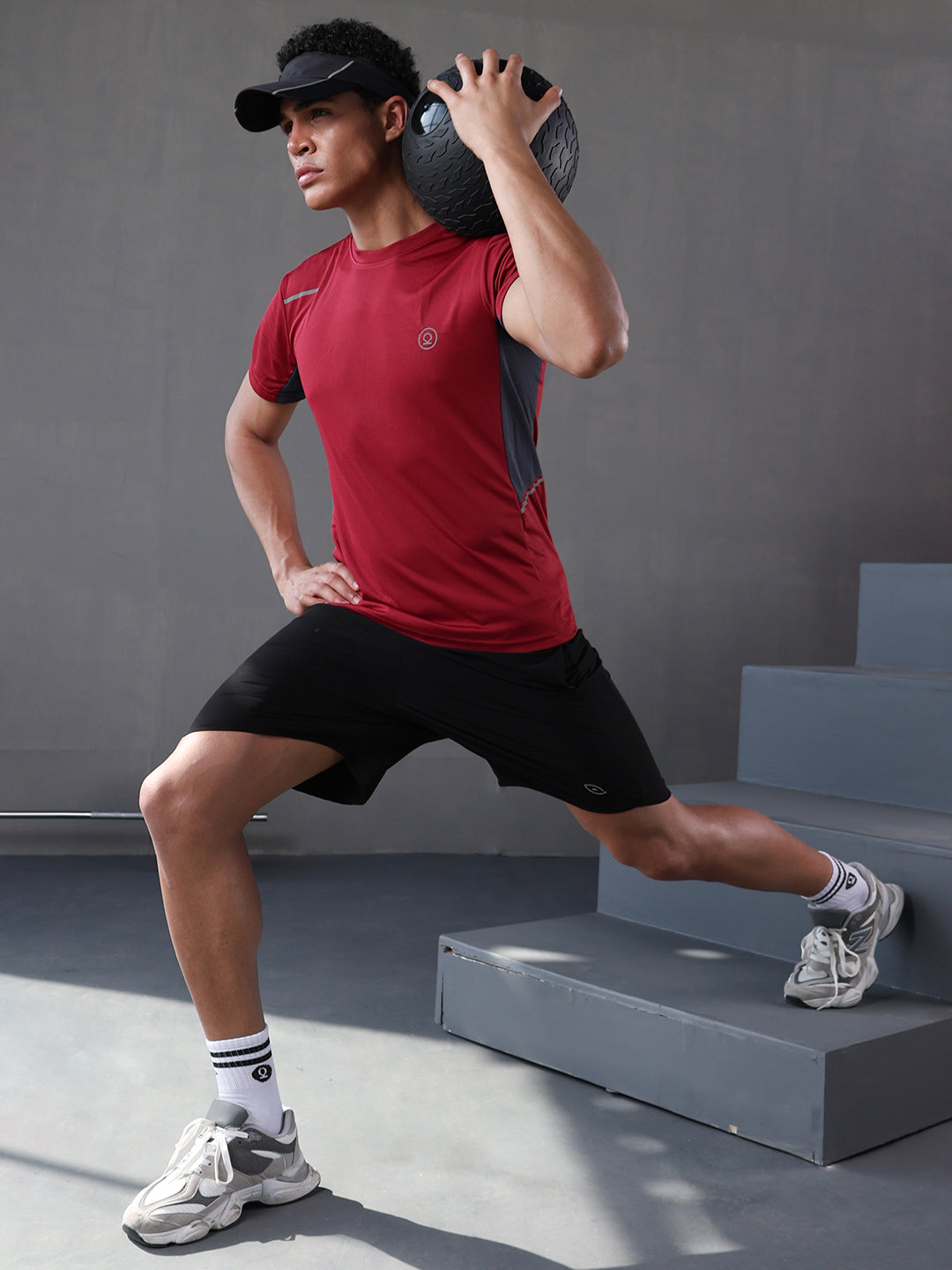 Men's Dry Fit Half Sleeve Gym T-Shirt Maroon