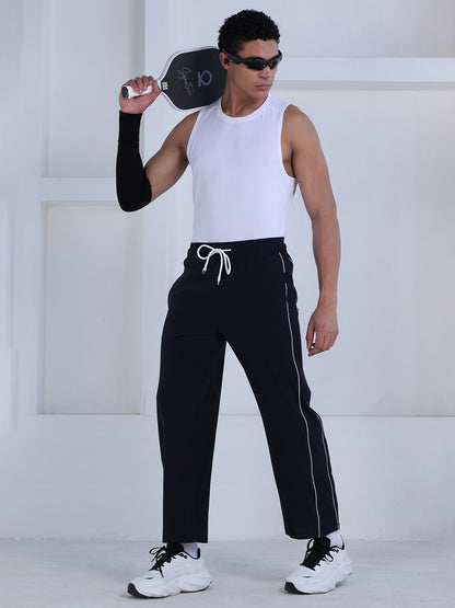 Men’s Sports Track Pants with Side Stripes Navy