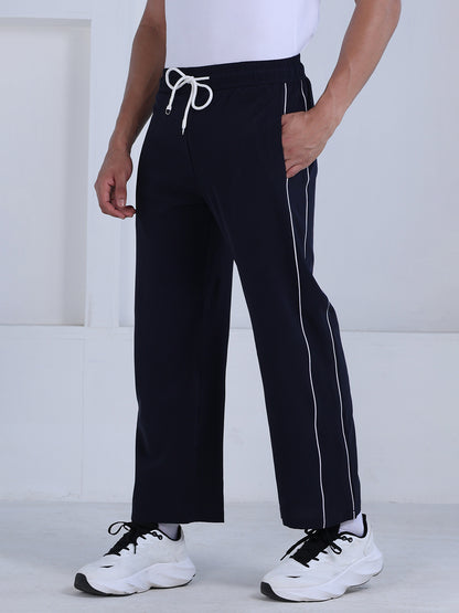 Men’s Sports Track Pants with Side Stripes Navy