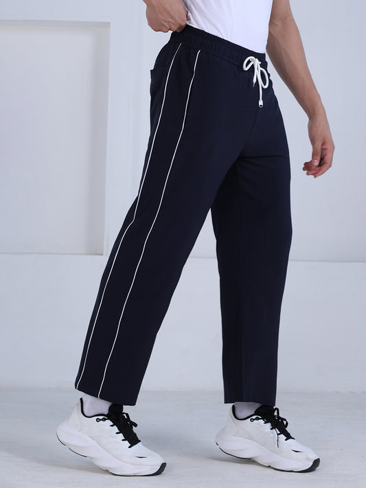 Men’s Sports Track Pants with Side Stripes Navy