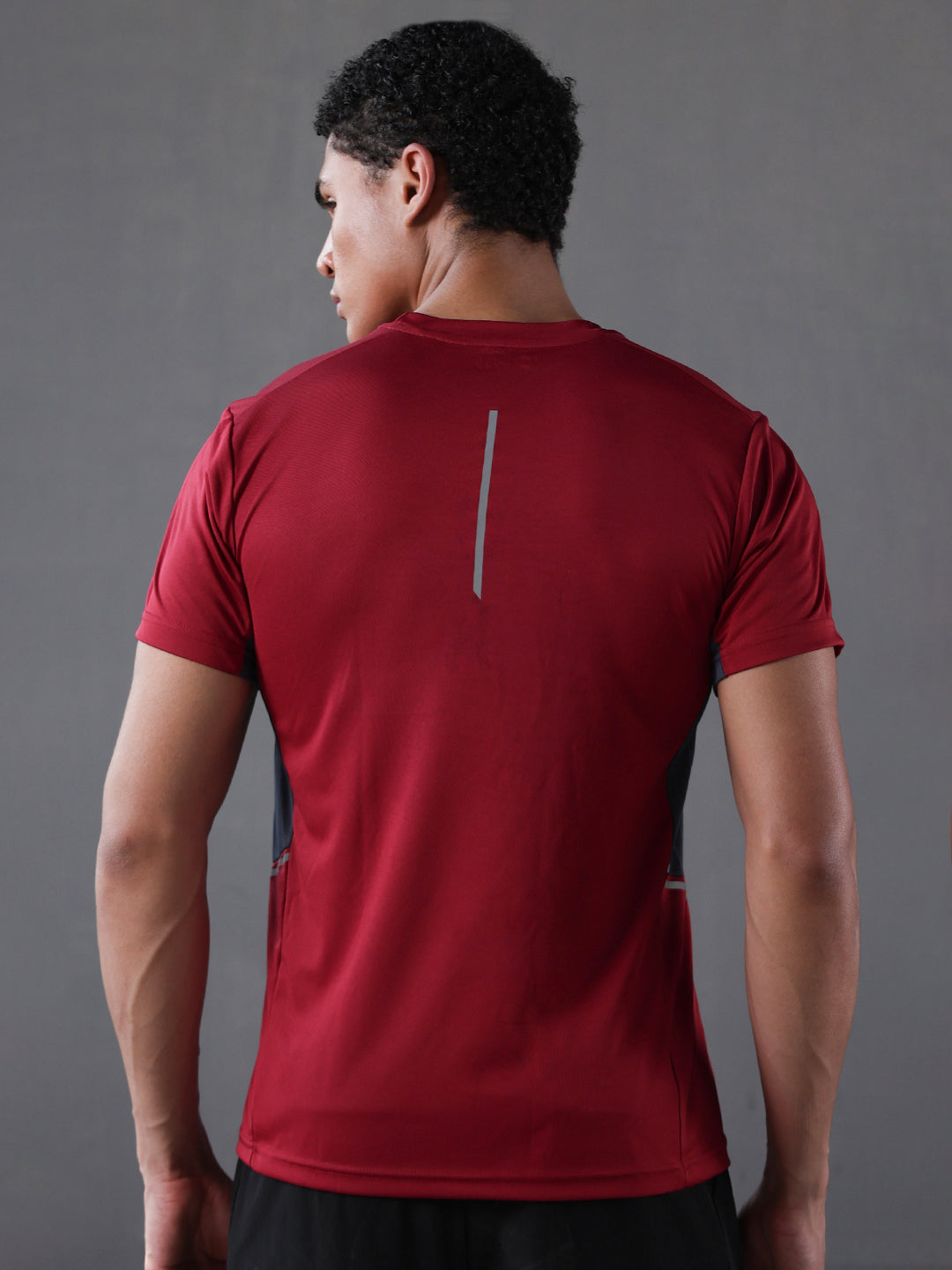 Men's Dry Fit Half Sleeve Gym T-Shirt Maroon