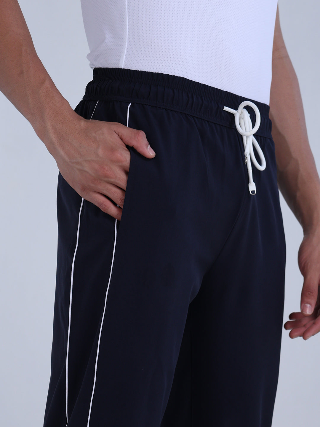 Men’s Sports Track Pants with Side Stripes Navy