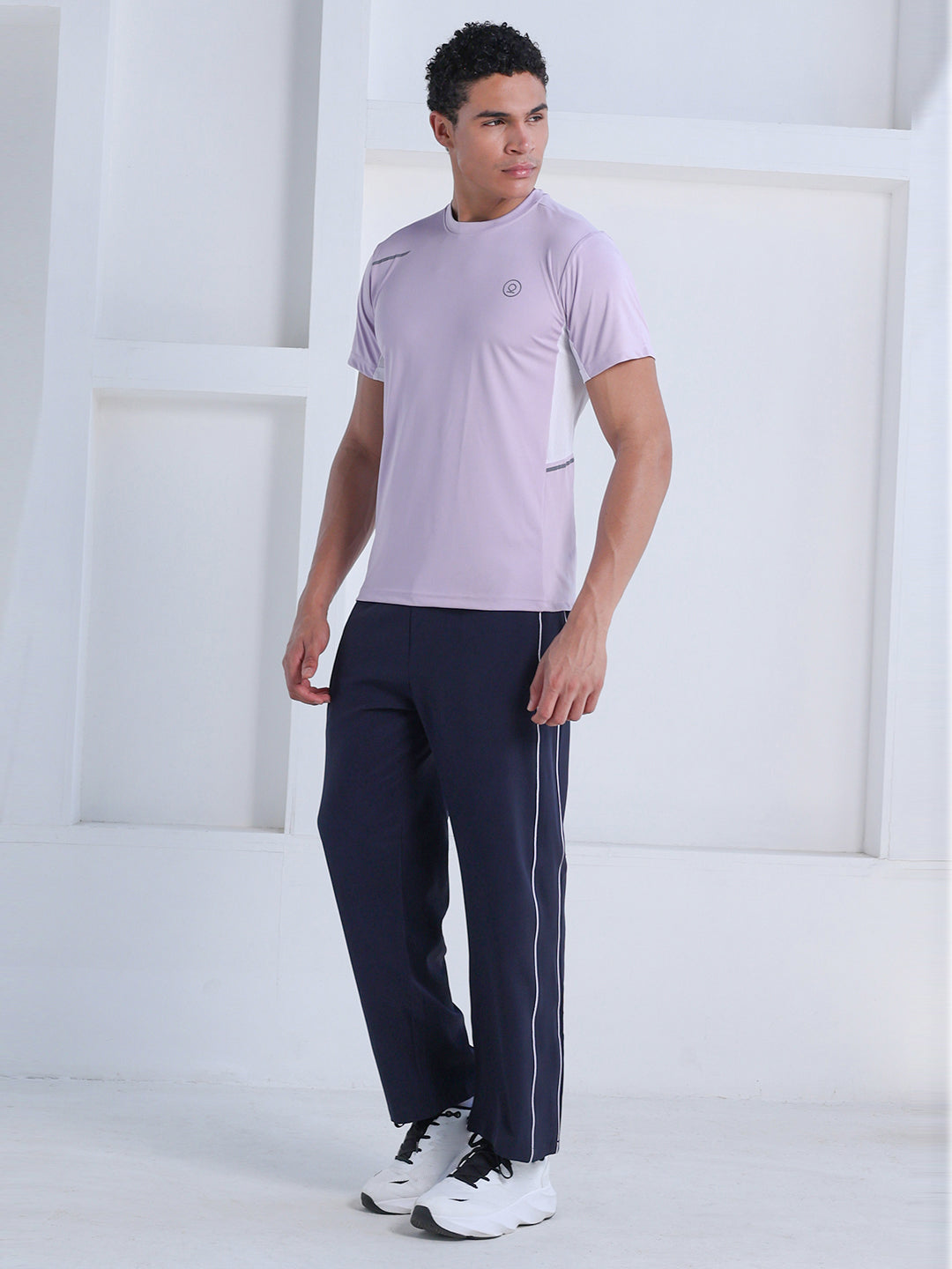 Men's Dry Fit Half Sleeve Gym T-Shirt Lavender