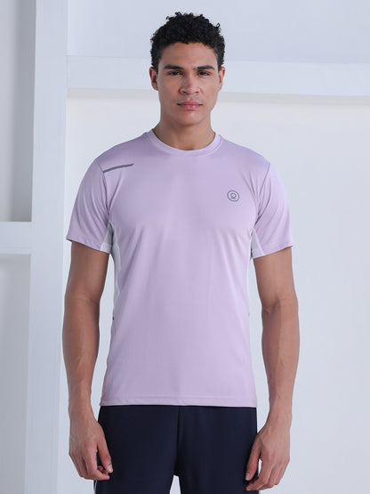 Men's Dry Fit Half Sleeve Gym T-Shirt Lavender