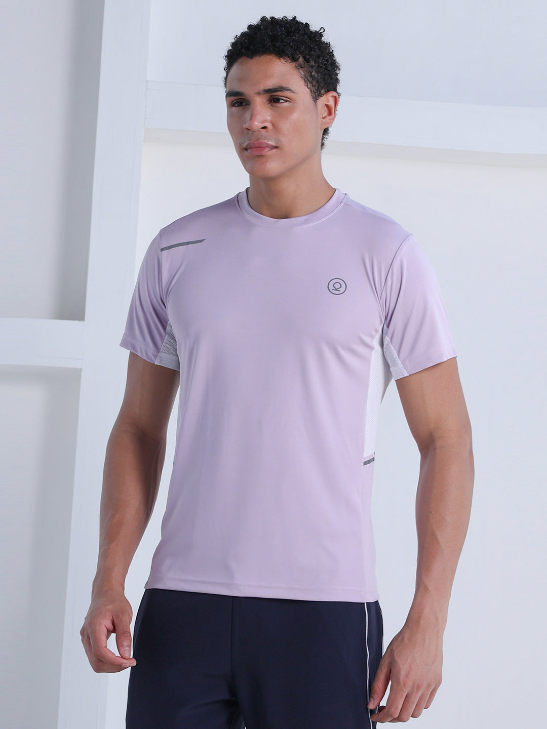 Men's Dry Fit Half Sleeve Gym T-Shirt Lavender