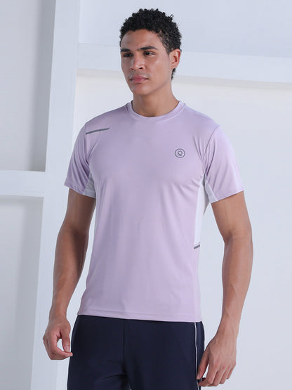 Men's Dry Fit Half Sleeve Gym T-Shirt Lavender