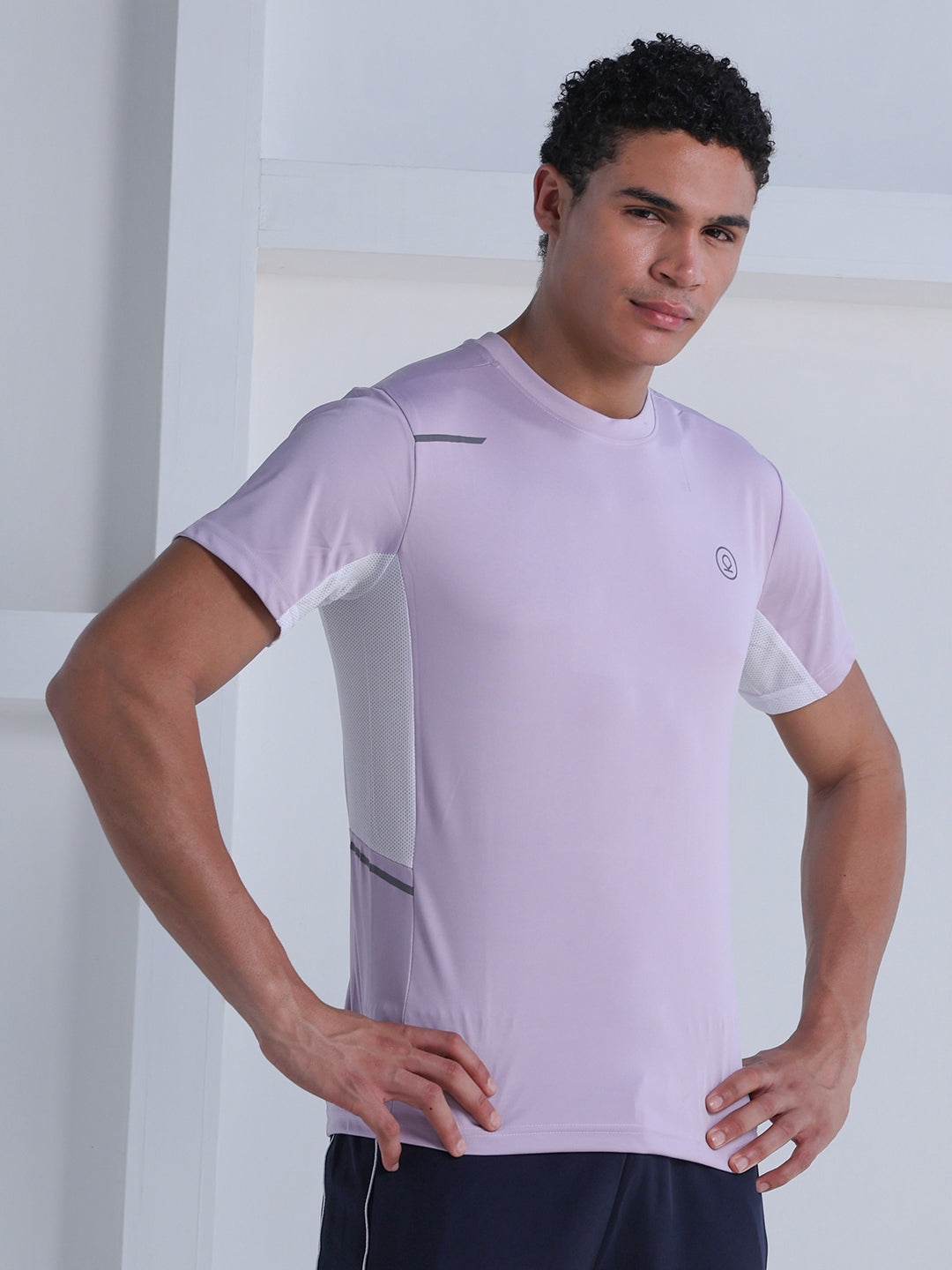 Men's Dry Fit Half Sleeve Gym T-Shirt Lavender