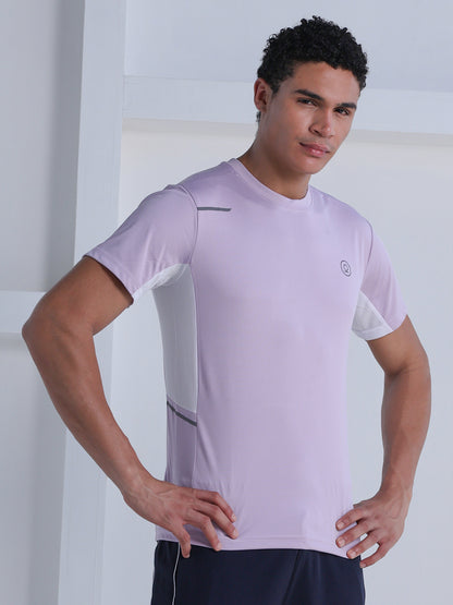 Men's Dry Fit Half Sleeve Gym T-Shirt Lavender
