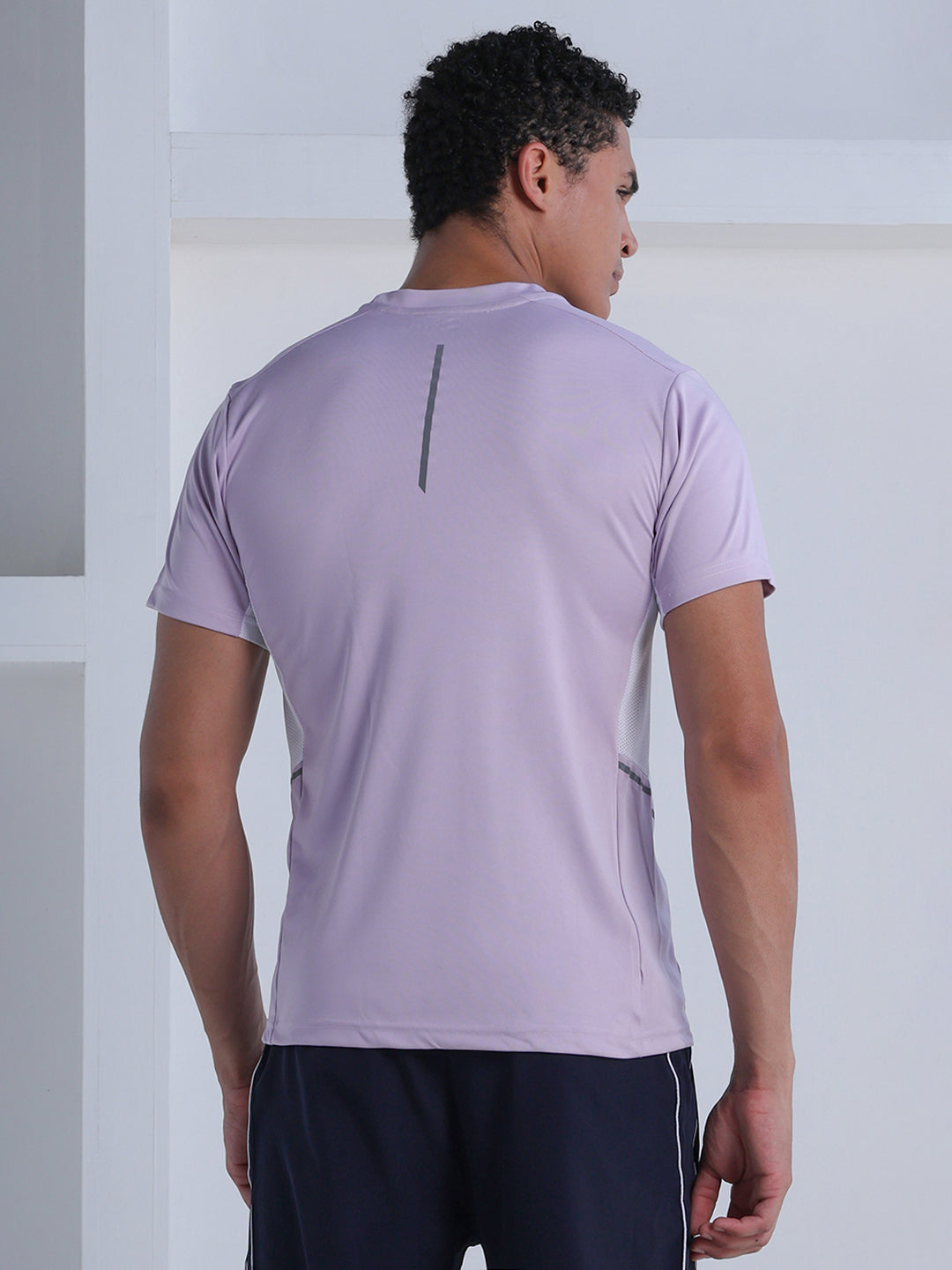 Men's Dry Fit Half Sleeve Gym T-Shirt Lavender