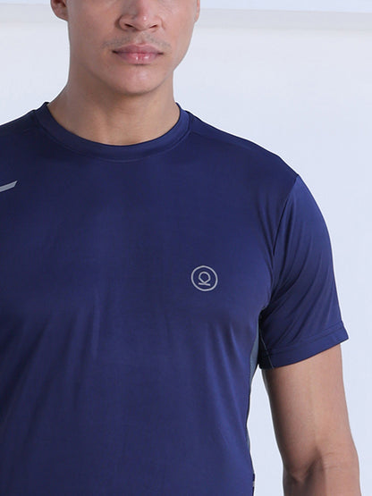 Men's Dry Fit Half Sleeve Gym T-Shirt Navy Blue