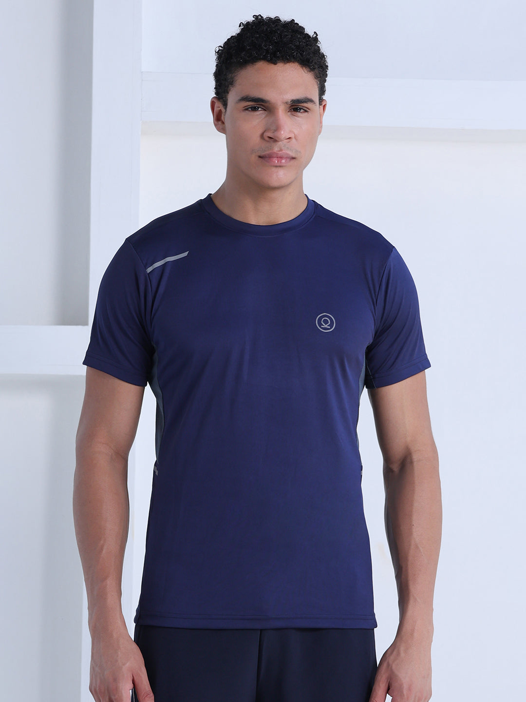 Men's Dry Fit Half Sleeve Gym T-Shirt Navy Blue