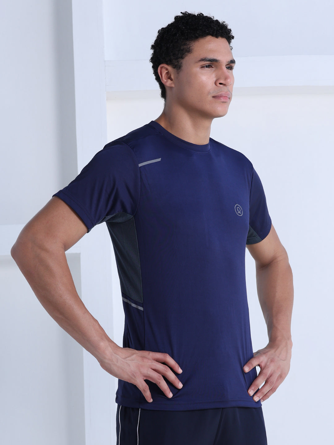 Men's Dry Fit Half Sleeve Gym T-Shirt Navy Blue