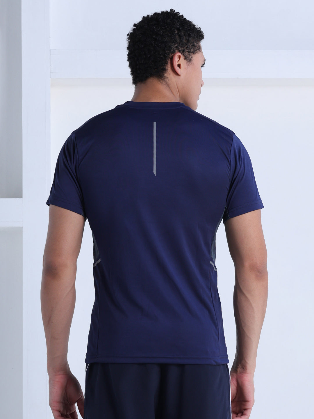 Men's Dry Fit Half Sleeve Gym T-Shirt Navy Blue