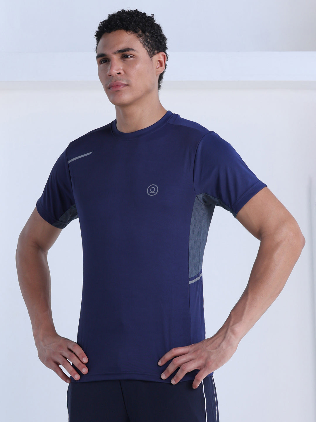 Men's Dry Fit Half Sleeve Gym T-Shirt Navy Blue