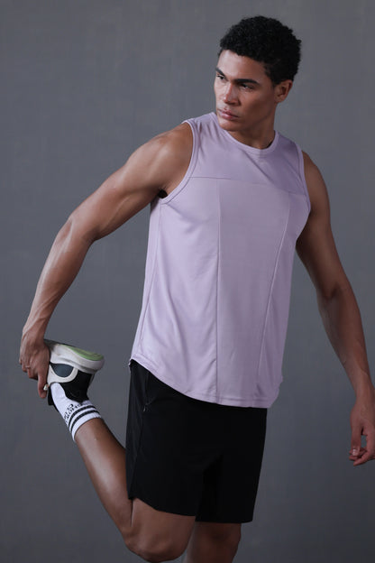 Men Lavender Gym Sleeveless Sports Tanktop