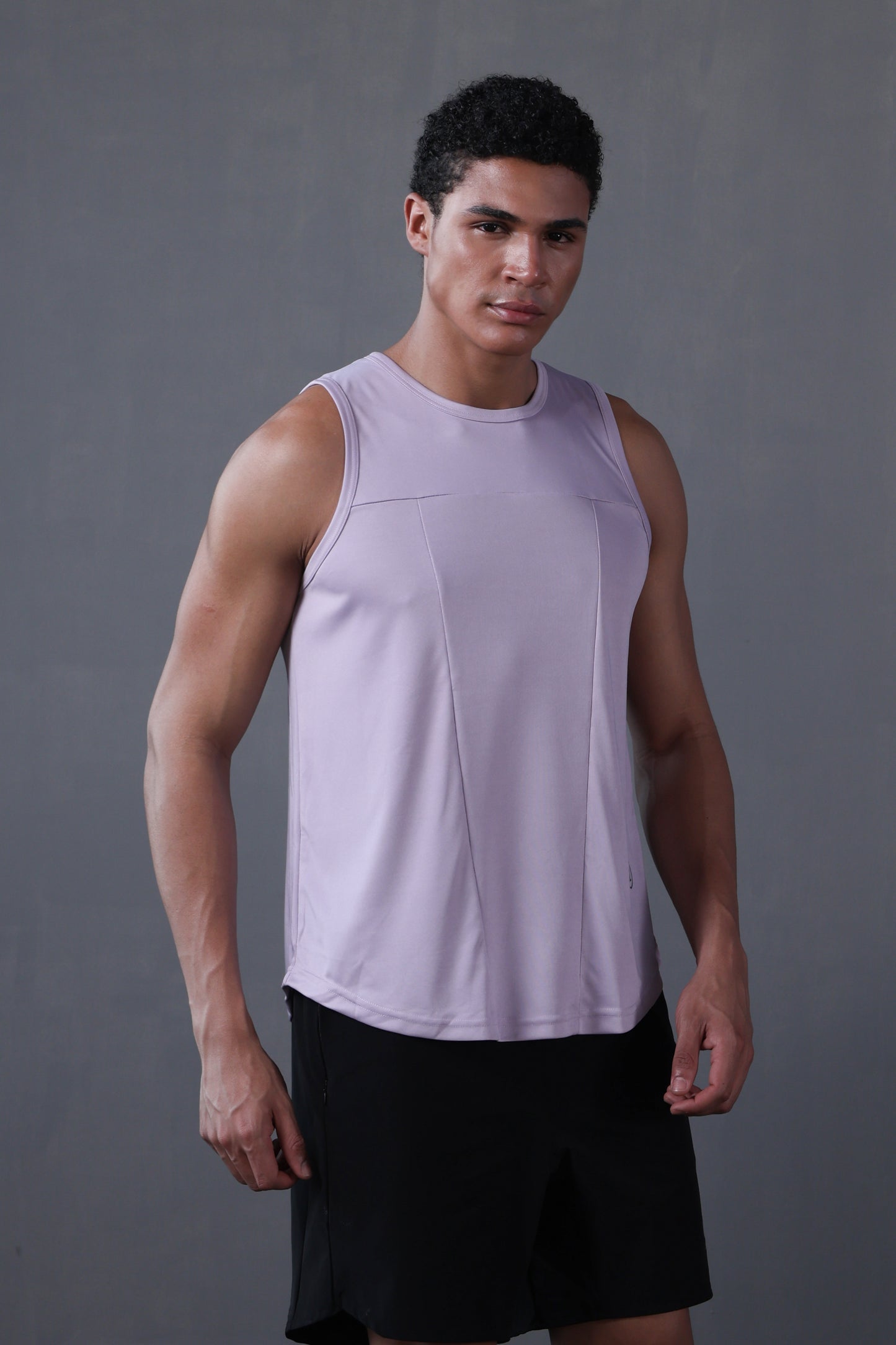 Men Lavender Gym Sleeveless Sports Tanktop