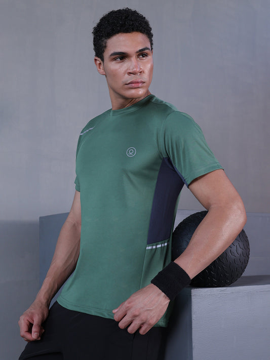 Men's Dry Fit Half Sleeve Gym T-Shirt Green